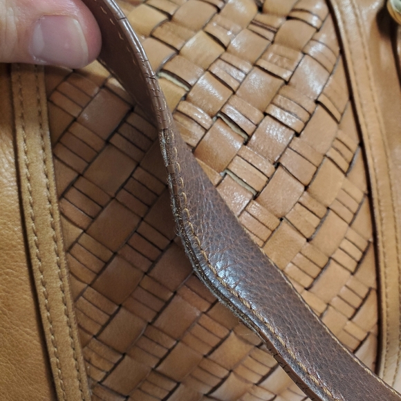 Cole Haan Bag Satchel with center Heritage Weave Tan Leather - Picture 7 of 16
